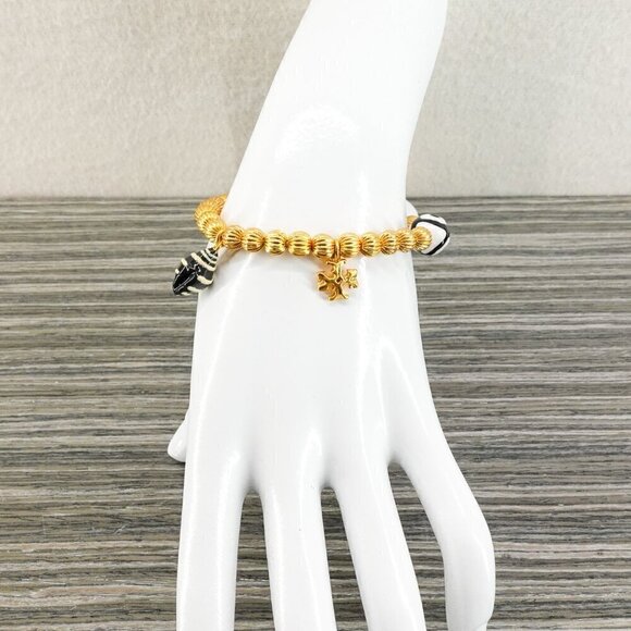 Tory Burch Women's Roxanne Beaded Tassel Bracelet Gold OS - Picture 4 of 9